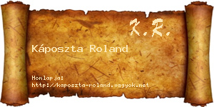 Káposzta Roland névjegykártya