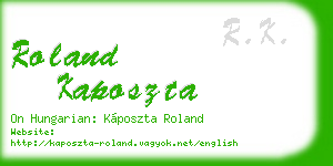roland kaposzta business card